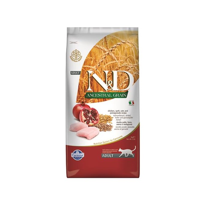Farmina N&D cat AG adult, chicken, spelt, oats & pomegranate 5 kg